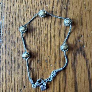 Gold-Tone Beaded Women's Anklet